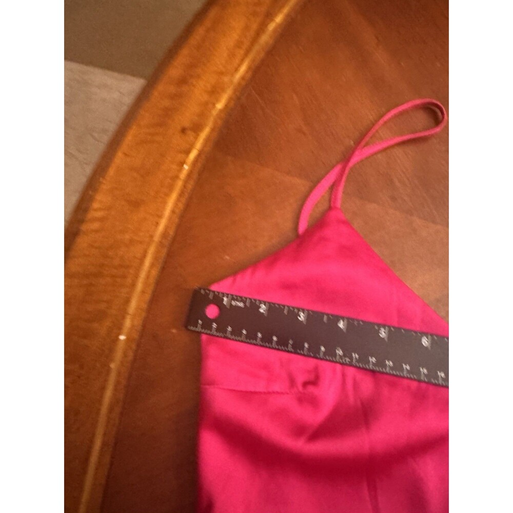 Charming Crush Hot Pink Satin Tiered Ruffled Midi Dress size xs - Picture 10 of 11